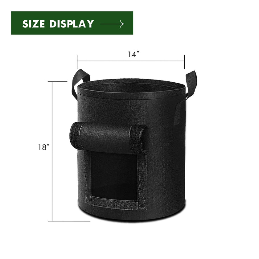 Cavisoo 5-Pack 10 Gallon Potato Grow Bags, Garden Planting Bag with Reinforced Handle, Thickened Nonwoven Fabric Pots for Tomato, Vegetable and Fruits 🍁 All In One Marketplace Canada