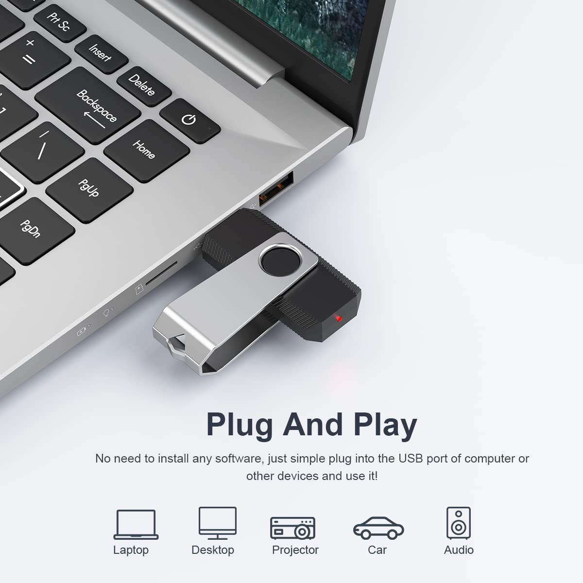 64 GB Flash Drive, Aiibe USB Flash Drive Thumb Drive 64GB Memory Stick Zip Drive Fold Storage Jump Drive 64G USB 2.0 Black 🍁 All In One Marketplace Canada