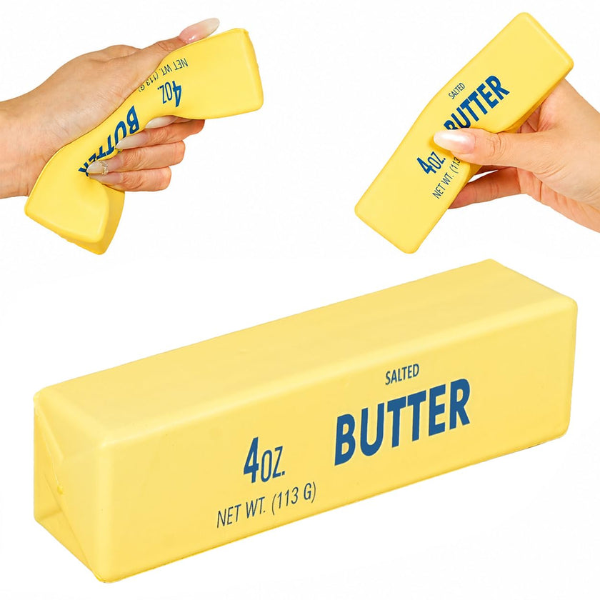 Butter Squishy, Soft Slow Rising Squeeze Butter Squishy, Realistic Texture Sensory Play Fidget Toy, Fun Desk Toy for Kids, Teens & Adults (Yellow, Small) 🍁 All In One Marketplace Canada