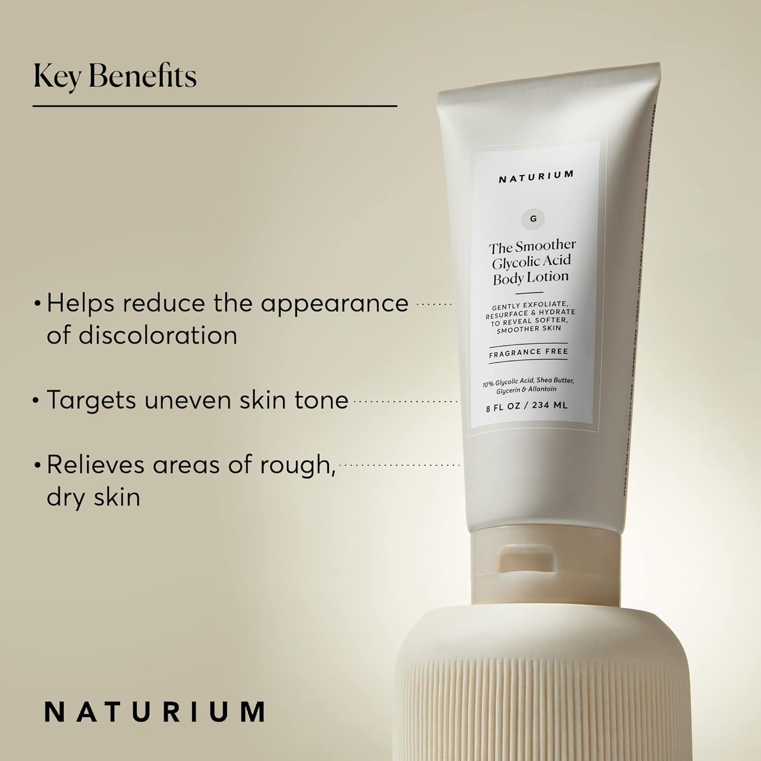 Naturium The Smoother Glycolic Body Lotion | Moisturizing & Exfoliating Cream, With AHA, For Rough and Dry Skin | 8 FL OZ / 234 ml 🍁 All In One Marketplace Canada