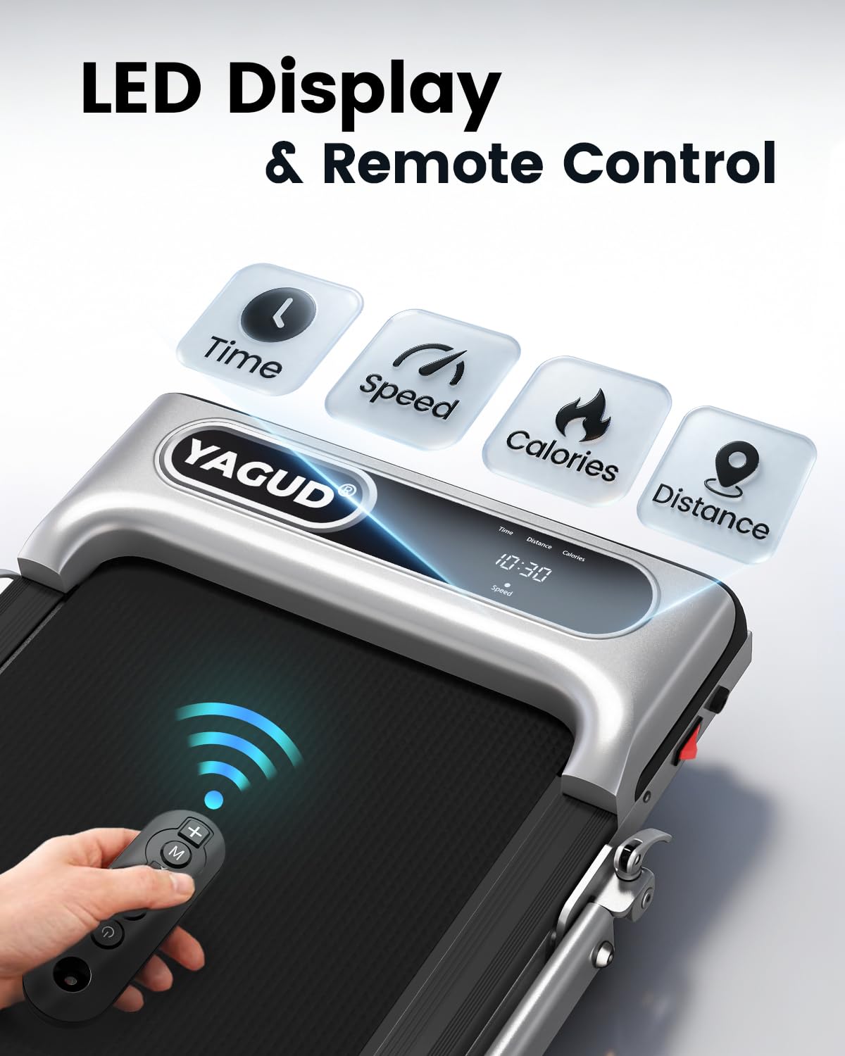 Yagud Walking Pad with 8% Incline, 3 in 1 Treadmill for Home & Office, 2.5HP Under Desk Treadmill with Handle, Portable Treadmill with Remote Control & Led Display, No Installation 🍁 All In One Marketplace Canada