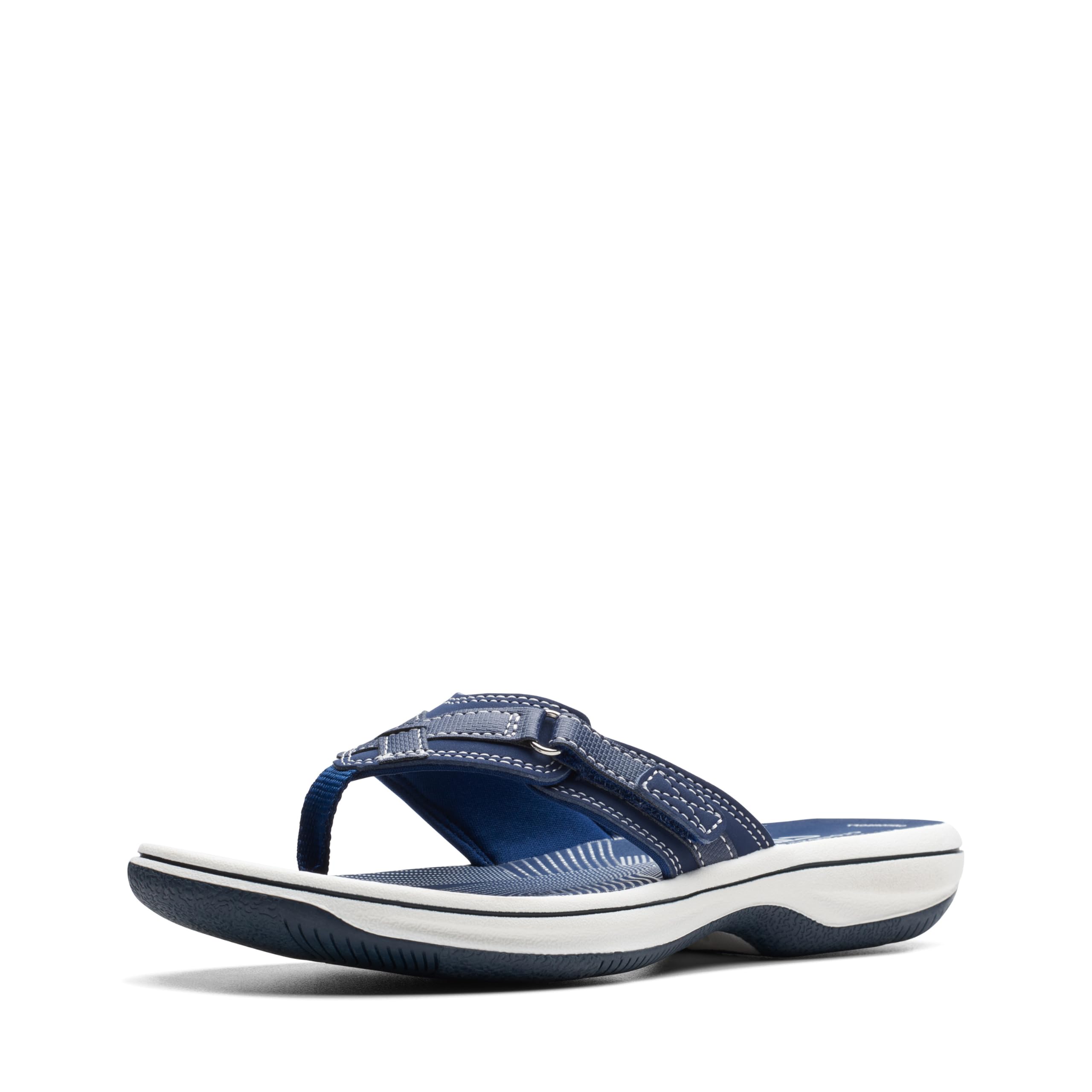 Clarks womens Breeze Sea Flip Flop, New Navy Synthetic, 8 US 🍁 All In One Marketplace Canada
