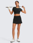 CRZ YOGA Butterluxe Skirts for Women High Waisted A Line Tennis Golf Athletic Casual Skorts with Pockets Black Medium 🍁 All In One Marketplace Canada
