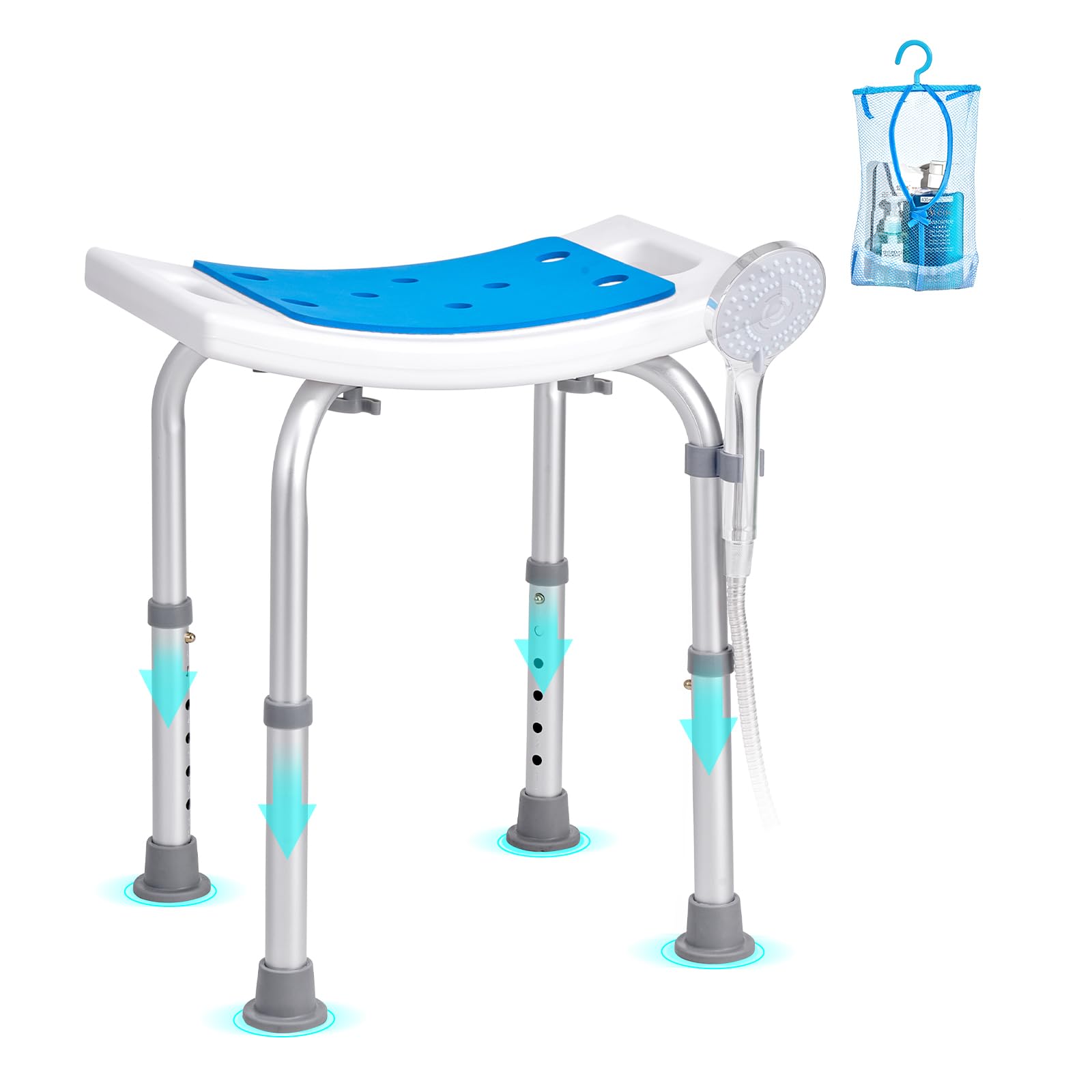 VEVOR Shower Chair, Adjustable Height Shower Stool, Shower Seat for Inside Shower or Tub, Non-Slip Bench Bathtub Stool Seat for Elderly Disabled Handicap, 350 LBS Capacity 🍁 All In One Marketplace Canada