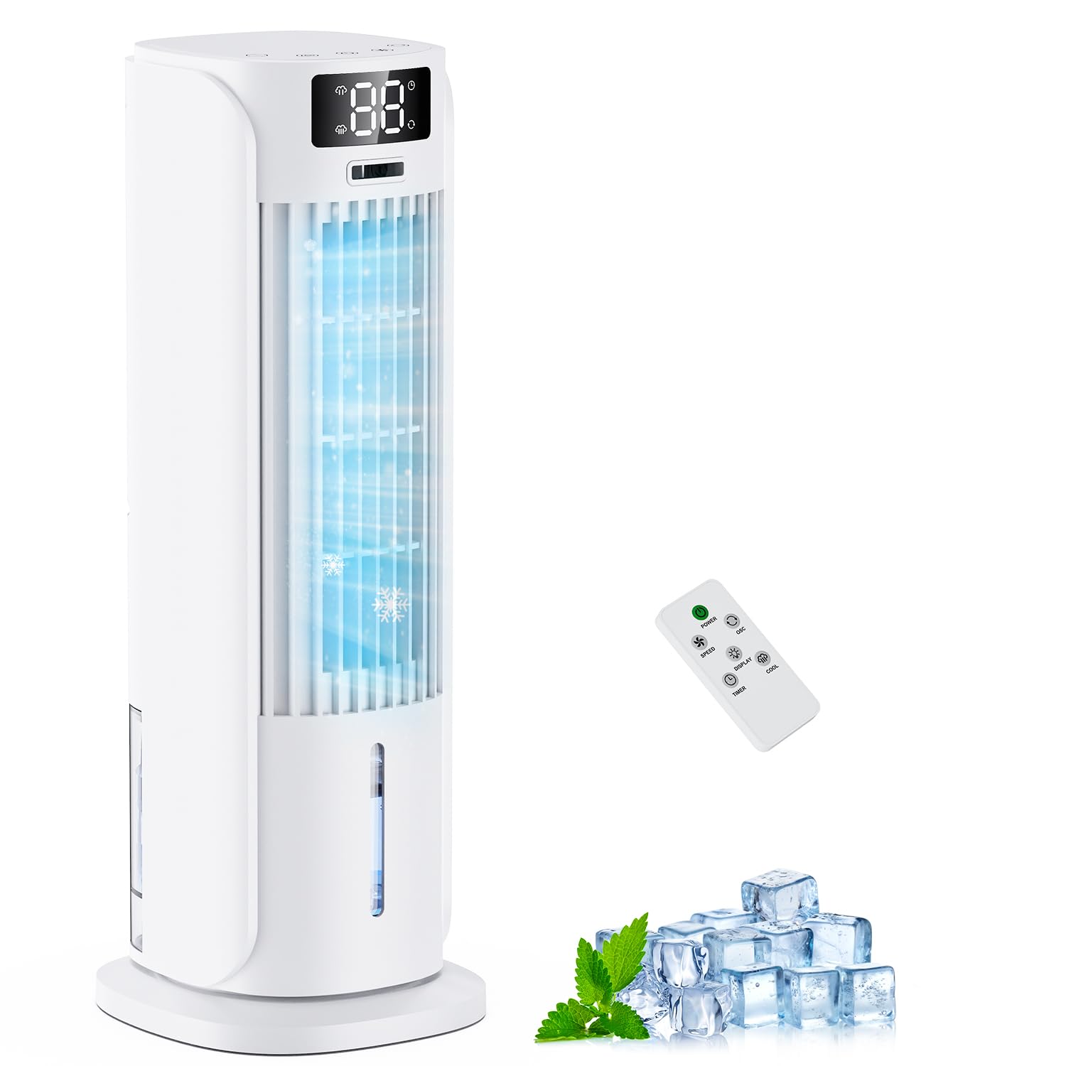 Portable Air Conditioner, 800ML Water Tank, 6 Speeds & 2 Cool Mist, 3 IN 1 Air Cooler, 90° Auto Oscillation, 12H Timer, 5M Remote Control, Quiet Cooling Tower Fan Air Conditioner for Room Office 🍁 All In One Marketplace Canada