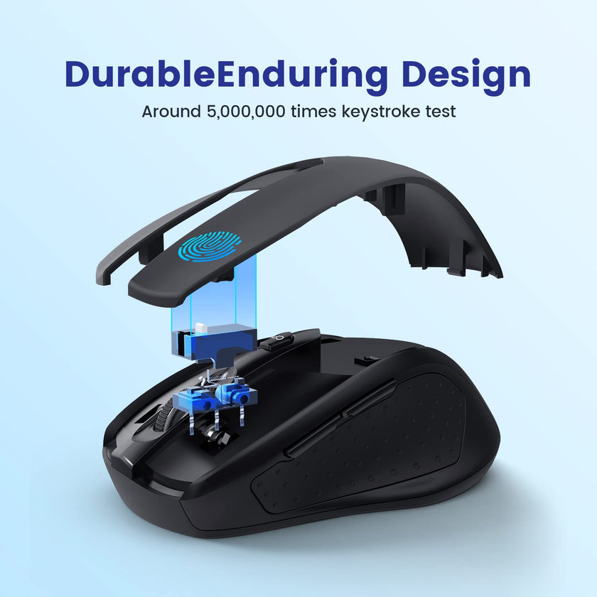 LODVIE Wireless Mouse for Laptop,2400 DPI Wireless Computer Mouse with 6 Buttons,2.4G Ergonomic USB Cordless Mouse,15 Months Battery Life Mouse for Laptop PC Mac Computer Chromebook MacBook-Black 🍁 All In One Marketplace Canada