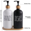 MOMEEMO Glass Soap Dispenser Set, Contains Hand Soap and Dish Soap Dispenser.Suitable for Kitchen Decor. (Black & White) 🍁 All In One Marketplace Canada