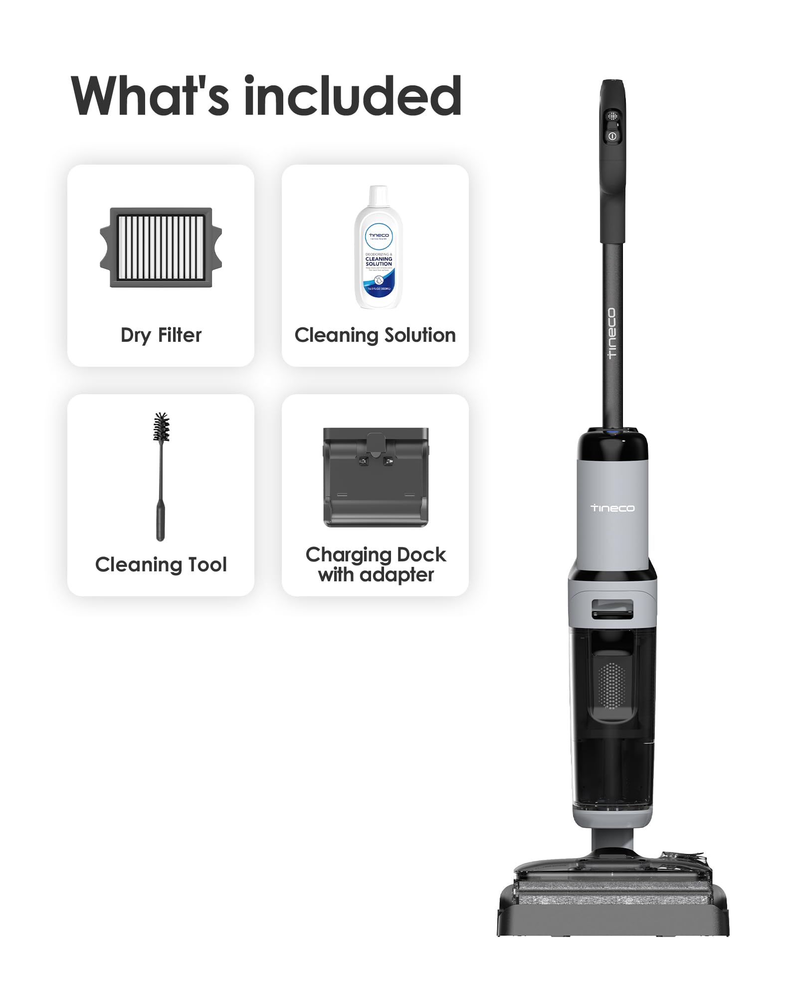 Tineco Floor ONE i5 Stretch Wet Dry Vacuum Cleaner,Vacuum & Mop in One Step,180° Lay-Flat Design,Anti-Tangle Design,Dual-Sided Edge Cleaning,Up to 30* Minutes Runtime,Large-Capacity Water Tanks 🍁 All In One Marketplace Canada