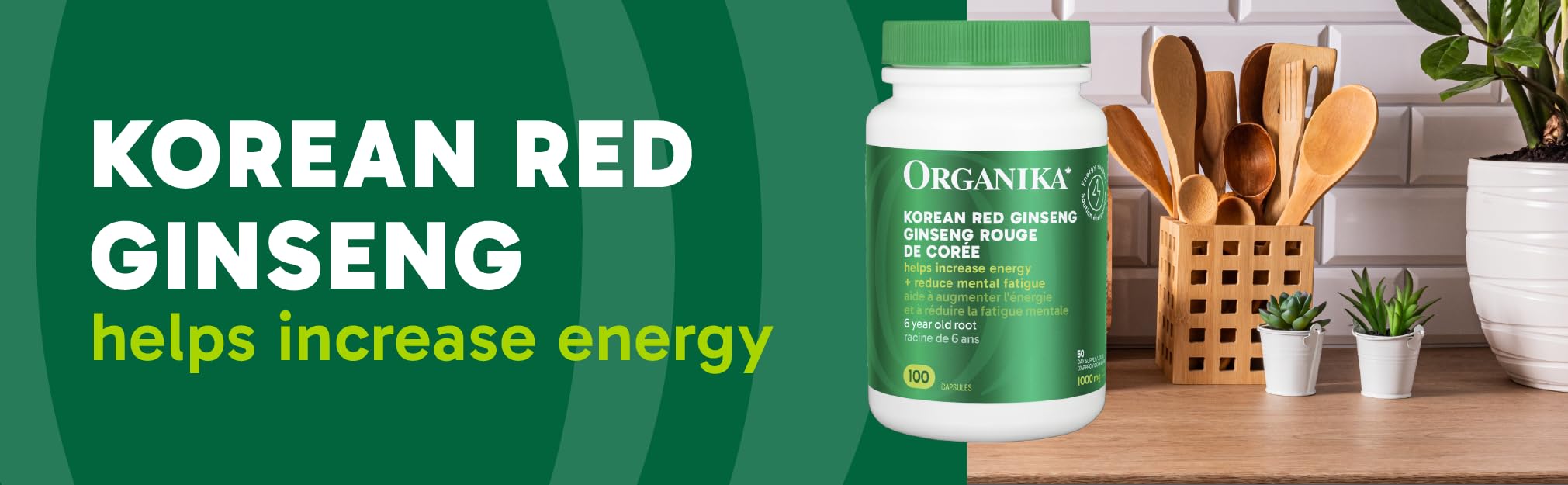 Organika Korean Red Ginseng- 6 Year Old Roots, Energy Support, Stress Support, Warming Effect- 100caps 🍁 All In One Marketplace Canada
