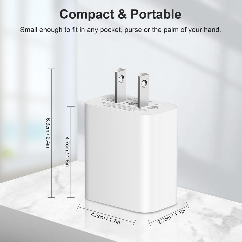 USB C Charger Block USB Charger Block 20W Dual Port PD+QC Power Adapter Fast Charging Block Compatible with iPhone 16/15/14/13/12/11 Pro/Pro Max/Plus, XS/XR, Google Pixel, Samsung Galaxy (4) 🍁 All In One Marketplace Canada