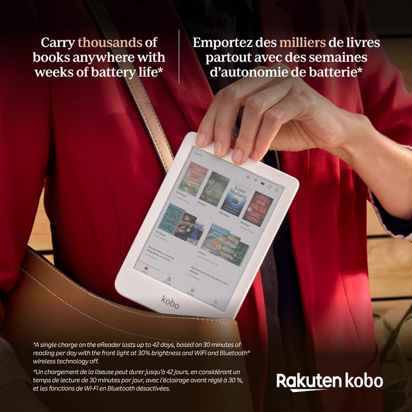 Kobo Clara Colour | Colour eReader | 6” Glare-Free Colour E Ink Kaleido 3 Display | Dark Mode Option | Waterproof | Audiobooks | 16GB of Storage (White) 🍁 All In One Marketplace Canada