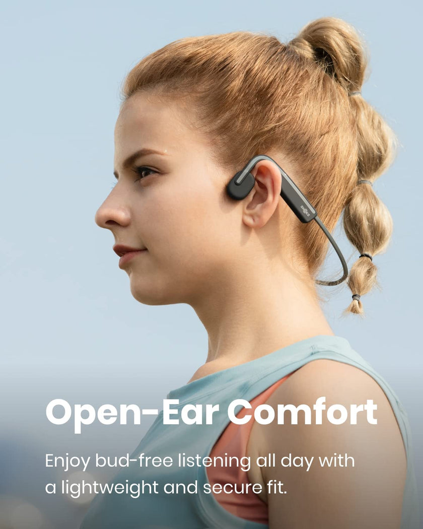 Shokz (AfterShokz) OpenMove - Open-Ear Bluetooth Sport Headphones - Bone Conduction Wireless Earphones - Sweatproof for Running and Workouts, with Sticker Pack (Grey) 🍁 All In One Marketplace Canada