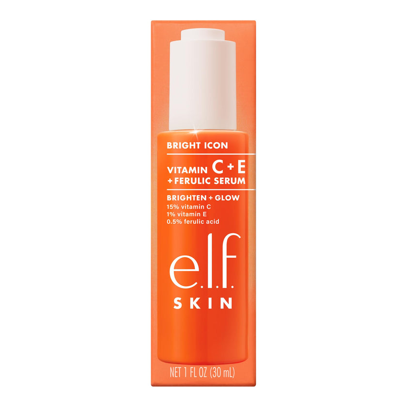 e.l.f. SKIN Bright Icon Vitamin C + E + Ferulic Face Serum, Brightening & Soothing with 15% Vitamin C, Vegan & Cruelty-Free 🍁 All In One Marketplace Canada