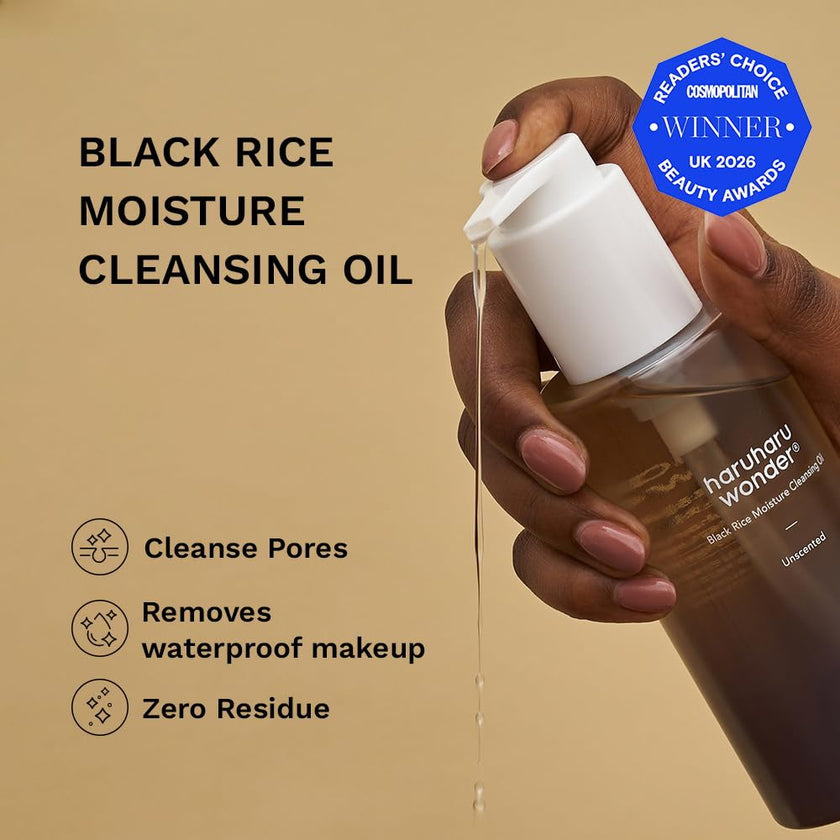 Haruharu Wonder Black Rice Moisture Deep Cleansing Oil 5.1 fl.oz / 150ml | Korean Facial Cleanser, Makeup Remover | Vegan, Cruelty Free | Jojoba Seed Oil, Macadamia Seed Oil 🍁 All In One Marketplace Canada