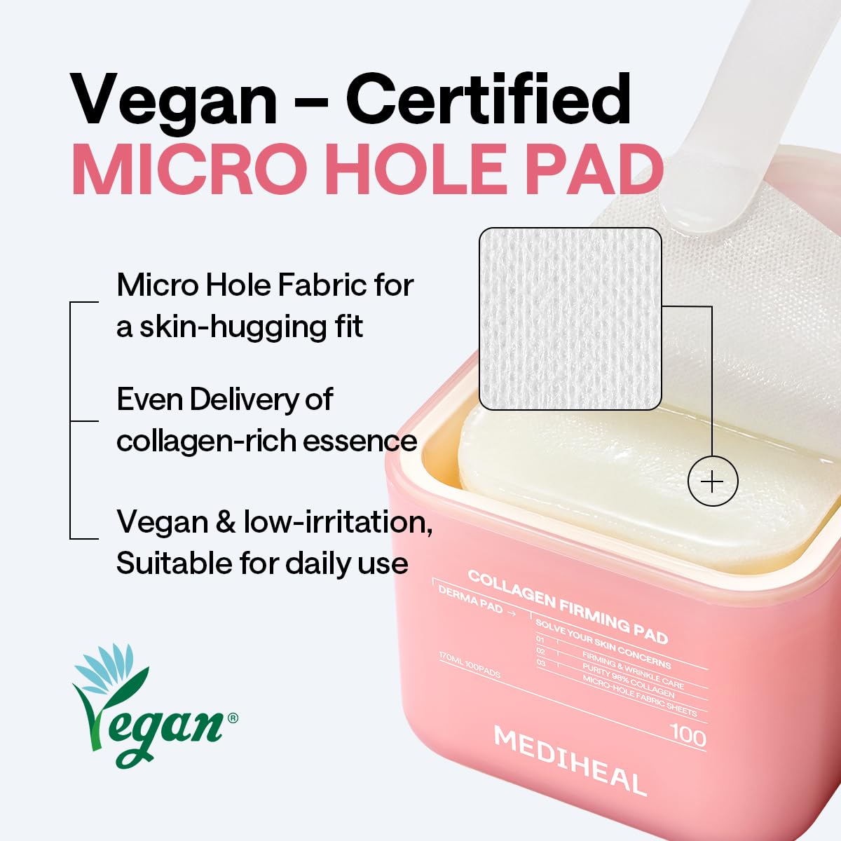 MEDIHEAL Collagen Firming Toner Pad – Korean Skincare, 98% Vegan Collagen with Retinol & 7 Peptides, Firming, Plumping & Wrinkle Care, Micro-Hole Fabric, 100 Pads 🍁 All In One Marketplace Canada