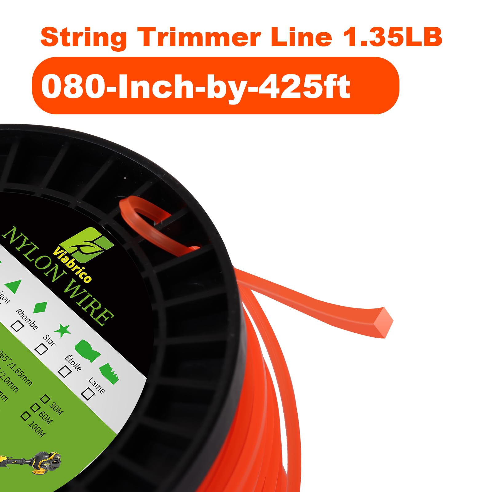 VIABRICO 0.080 Inch Trimmer Line, 0.080