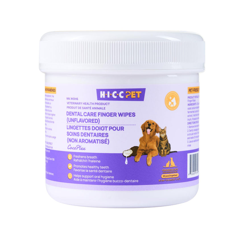 HICC PET Teeth Finger Wipes for Dogs & Cats, Vet-Recommended Teeth Cleaning Wipes, Removes Bad Breath, Plaque & Tartar, Fresh Breath Oral Care, Toothbrush & Toothpaste Alternative, Unscented 🍁 All In One Marketplace Canada