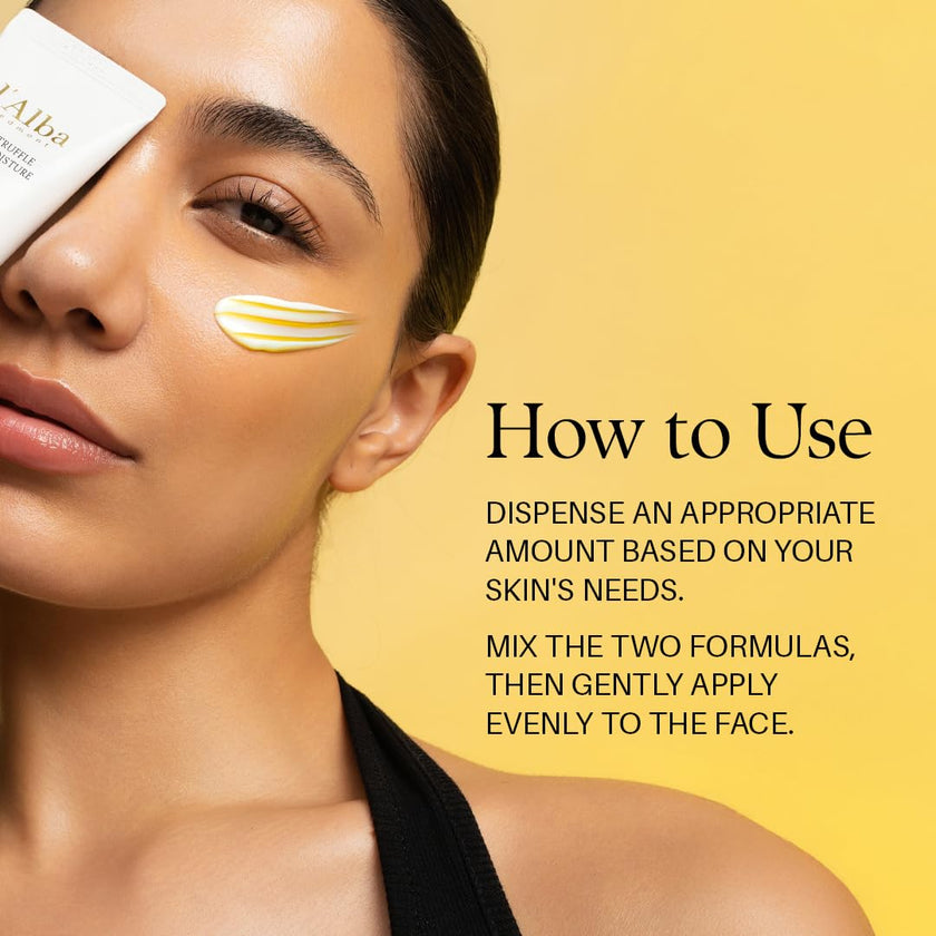 d'alba Piedmont White Truffle Double Moisture Cream, 2-in-1 Face Moisturizer, Vegan Skincare, Vegan Collegen, Skin Firming and Tightening, Dual Formula in ONE tube, Korean Skincare 🍁 All In One Marketplace Canada