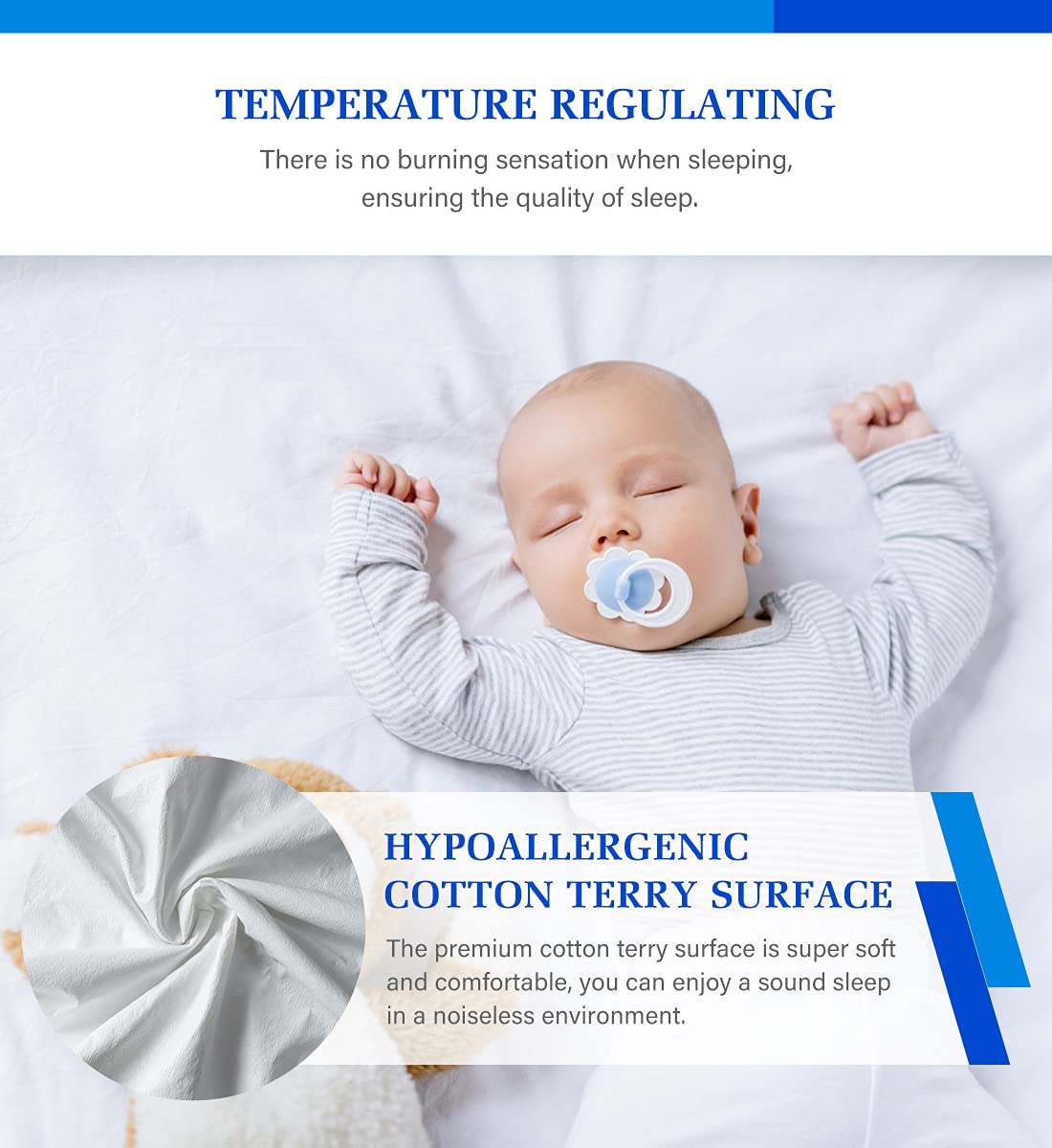 Twin Mattress Protector,Twin Mattress Cover Waterproof Mattress Protector Twin for Kids,Noiseless Soft Breathable Terry Twin Mattress Pad for Kids Pets Adults 39