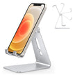 Adjustable Cell Phone Stand, OMOTON C2 Aluminum Desktop Phone Holder Dock Compatible with iPhone 17/16/15/14 Pro Max/Pro/Air and Other Smart Phones, Silver 🍁 All In One Marketplace Canada