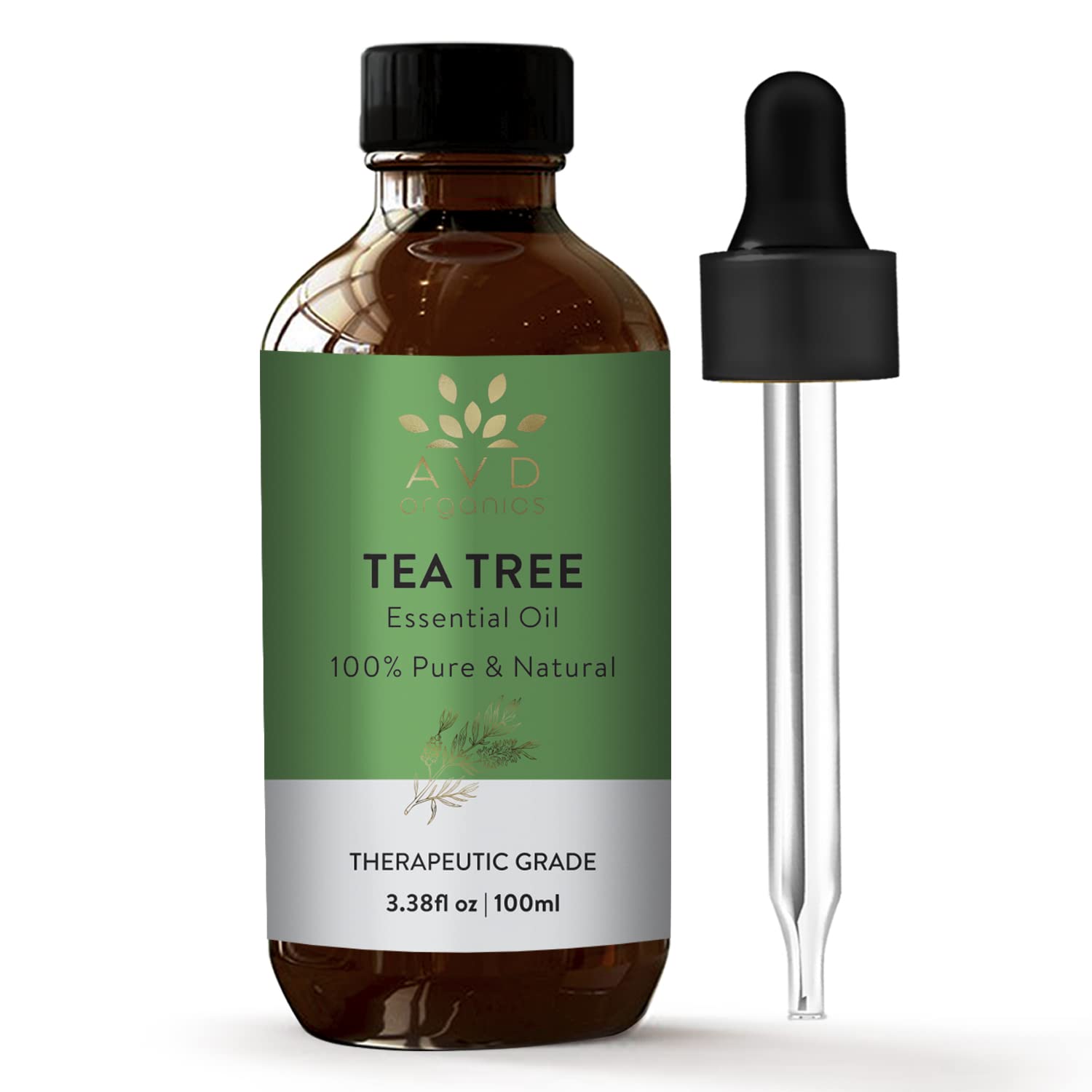 AVD Organics Tea Tree Oil | 100% Pure and Natural Tea Tree Essential Oil for skin | for Nail Fungus Face Aromatherapy Home Diffusers Carrier | 3.38 fl. Oz 🍁 All In One Marketplace Canada