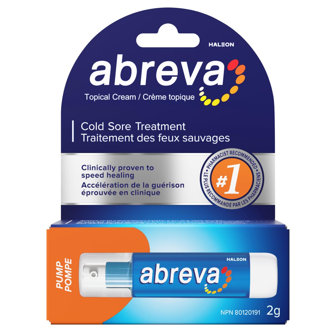 Abreva Cream Pump Cold Sore Treatment, Heals your cold sore in 4.1 days 1 , Contains docosanol to protect healthy cells against the virus, 2 g 🍁 All In One Marketplace Canada