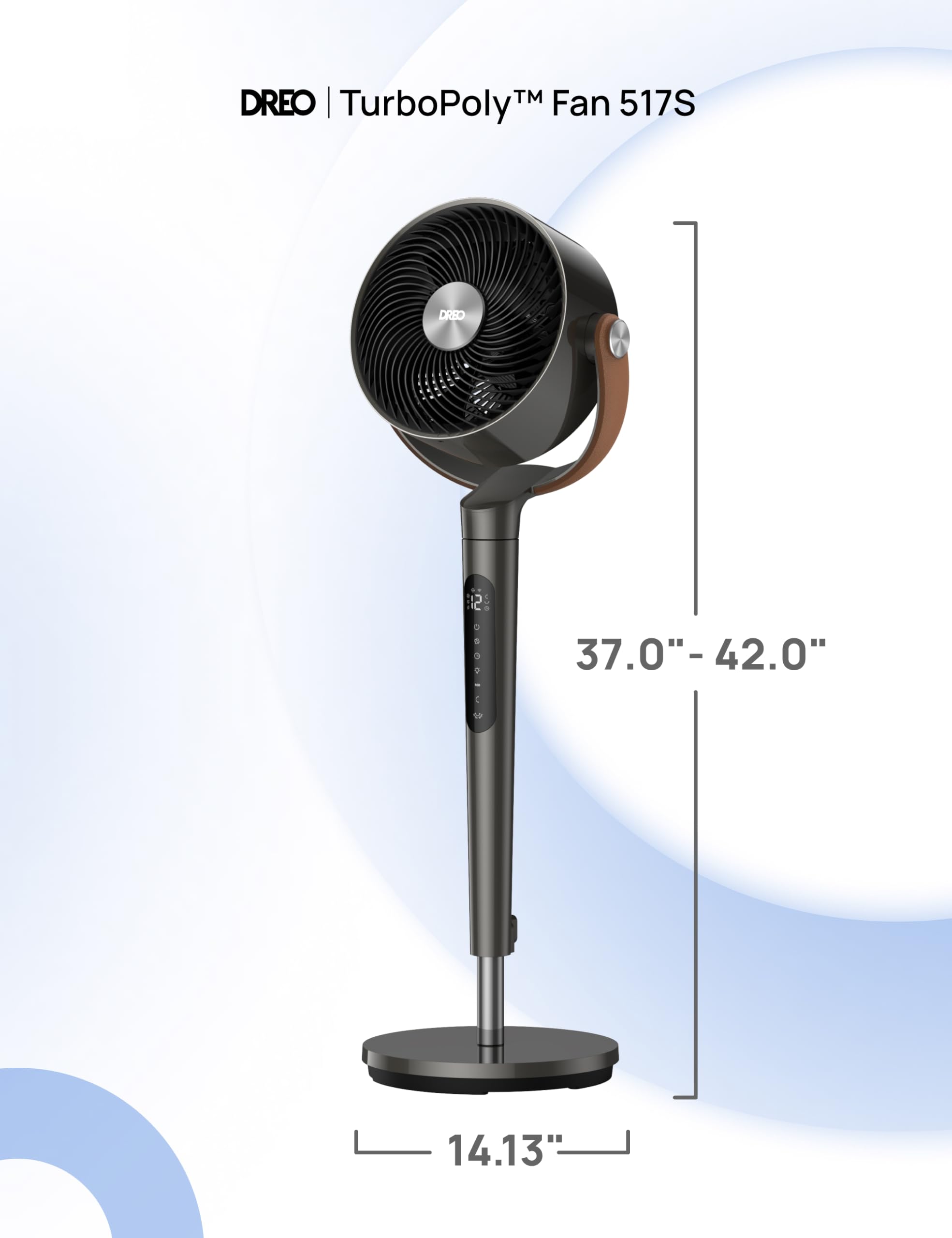 DREO Smart Fan For Bedroom, Standing Fans for Home, 120°+150° Oscillating Pedestal Fan Wi-Fi/Voice Control, 100ft 20db Quiet Circulator RGB Fan, DC Motor, 6 Modes, 12 Speeds, 37-42'' Adjustable Height 🍁 All In One Marketplace Canada