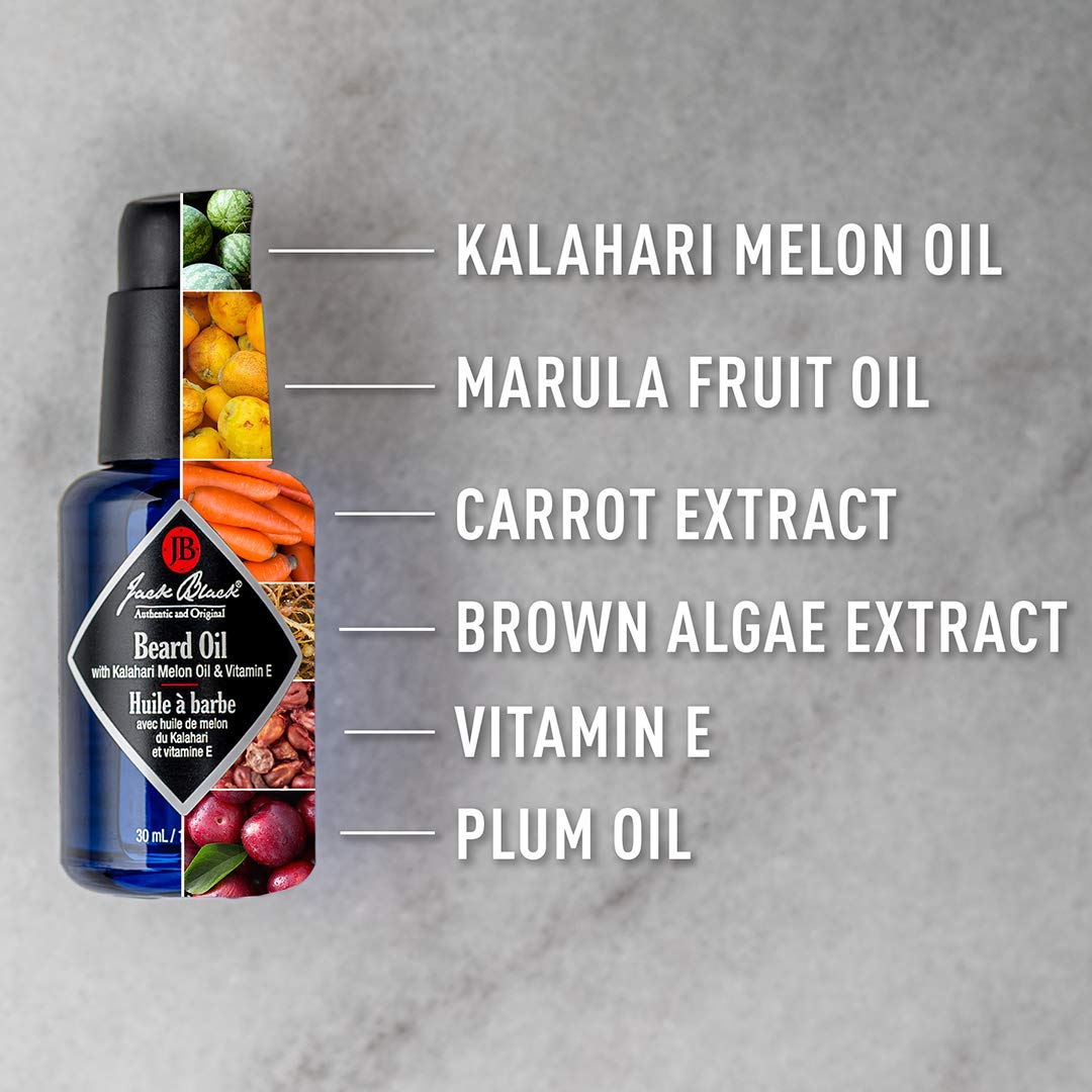 Jack Black Beard Oil - Beard Conditioner & Softener for Men, Kalahari Melon Oil & Vitamin E - 30ml 🍁 All In One Marketplace Canada