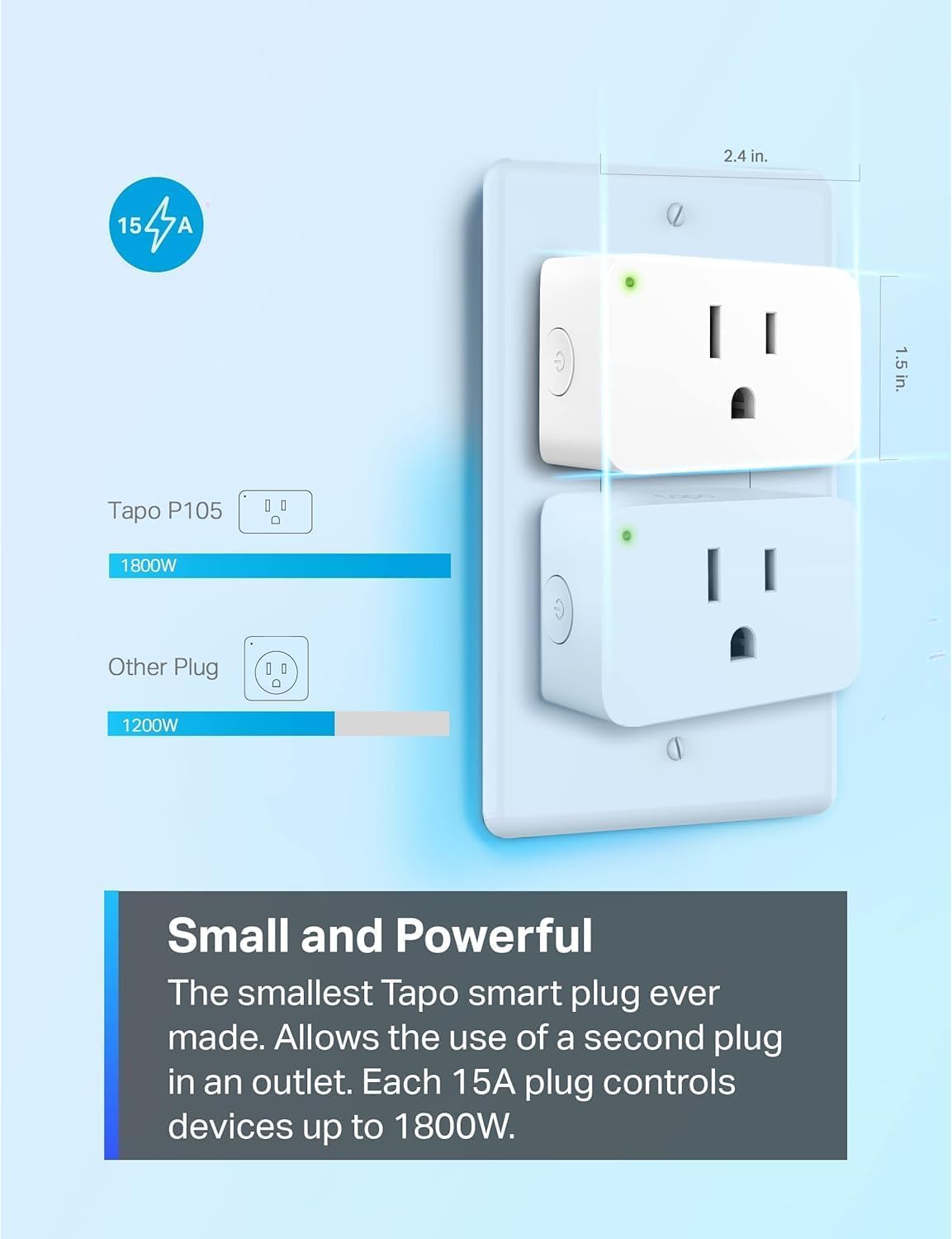 TP-Link Tapo Smart Plug Mini 15A, Smart Home Wi-Fi Plug, Super Easy Setup, Compatible with Alexa & Google Home, No Hub Required, UL Certified, 2.4G WiFi Only, White, Tapo P105(4-Pack) 🍁 All In One Marketplace Canada