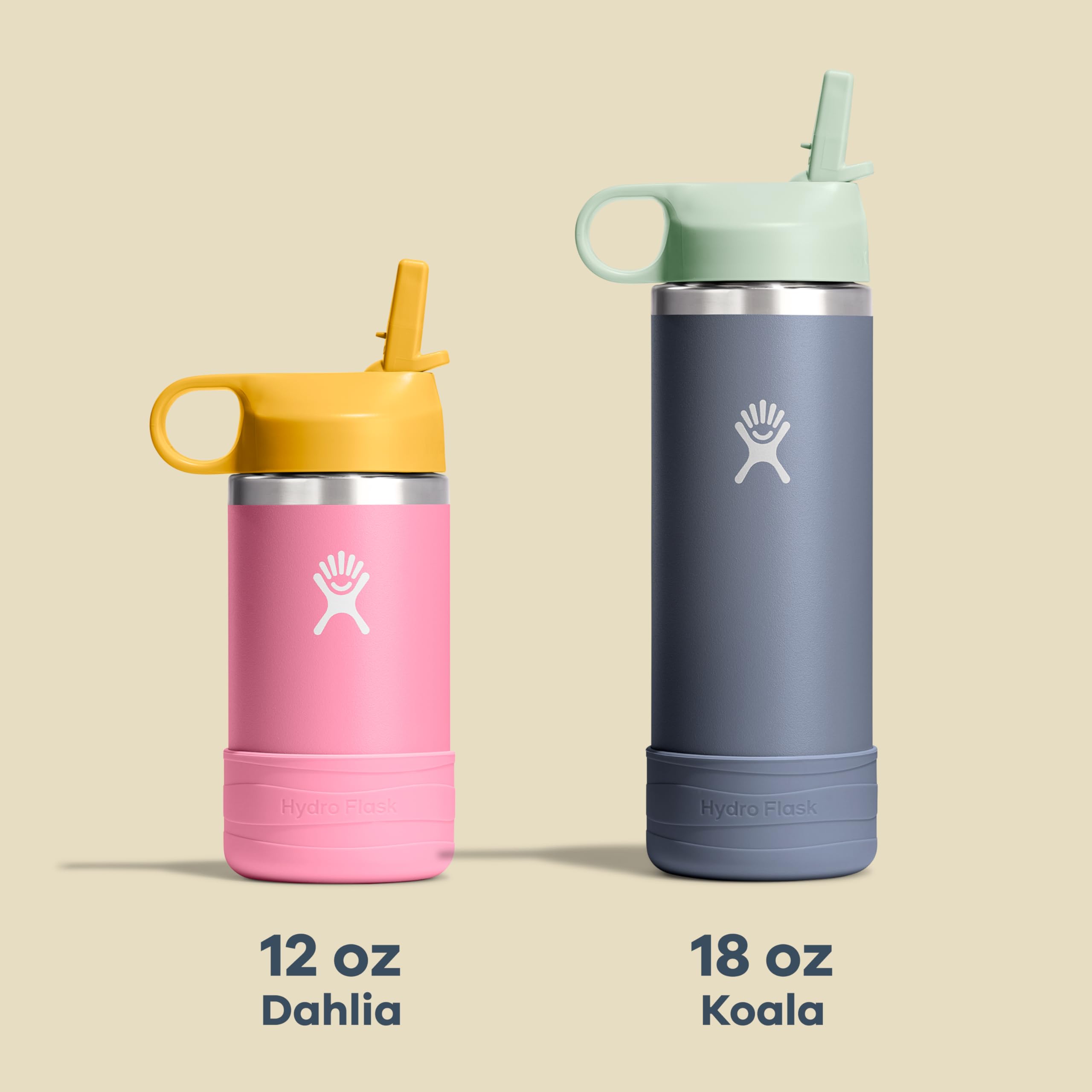 18 Oz Kids Stainless Steel Bottle - Wide Mouth Straw Cap and Boot, Coconut 🍁 All In One Marketplace Canada