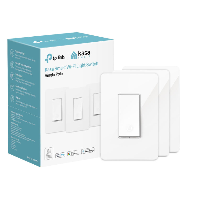 Kasa Smart Single Pole Light Switch by TP-Link (HS200P3) - Neutral Wire and 2.4GHz Wi-Fi Connection Required, Not Dimmer Switch, Works with Alexa and Google Home, No Hub Required, UL Certified, 3-Pack , White 🍁 All In One Marketplace Canada