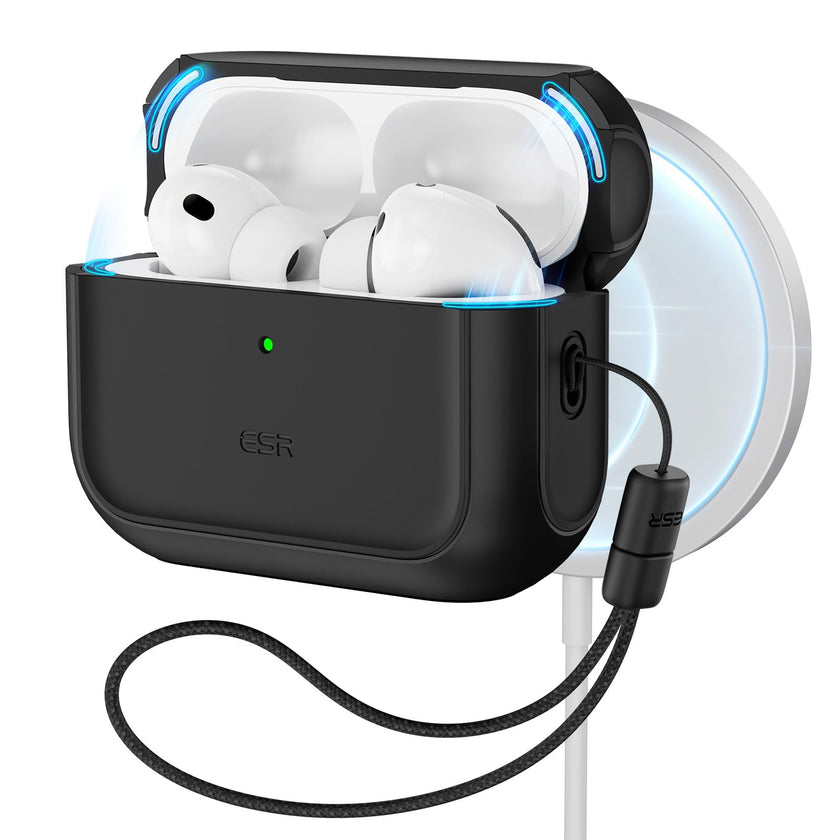 ESR for AirPods Pro 3 Case, Compatible with AirPods Pro Case 3rd Generation (2025), Compatible with MagSafe, Full Drop Protection Cover with Lanyard, Black 🍁 All In One Marketplace Canada