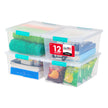 IRIS USA 11.4 L (12 US Qt) Large Deep Clip Box, 4 Pack, Clear Plastic Storage Container Bins with Latching Lids, Organizer for Home, Office and Classroom, Stackable Nestable, Seafoam Blue Buckles 🍁 All In One Marketplace Canada