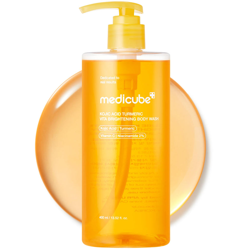 medicube Kojic Acid Turmeric Brightening Body Wash | Gentle Shower Gel for Uneven Skin | Niacinamide, Vitamin C, AHA/BHA | Deep Cleansing, Hydrating Formula | Easy and Effective, 13.52 fl.oz 400ml 🍁 All In One Marketplace Canada
