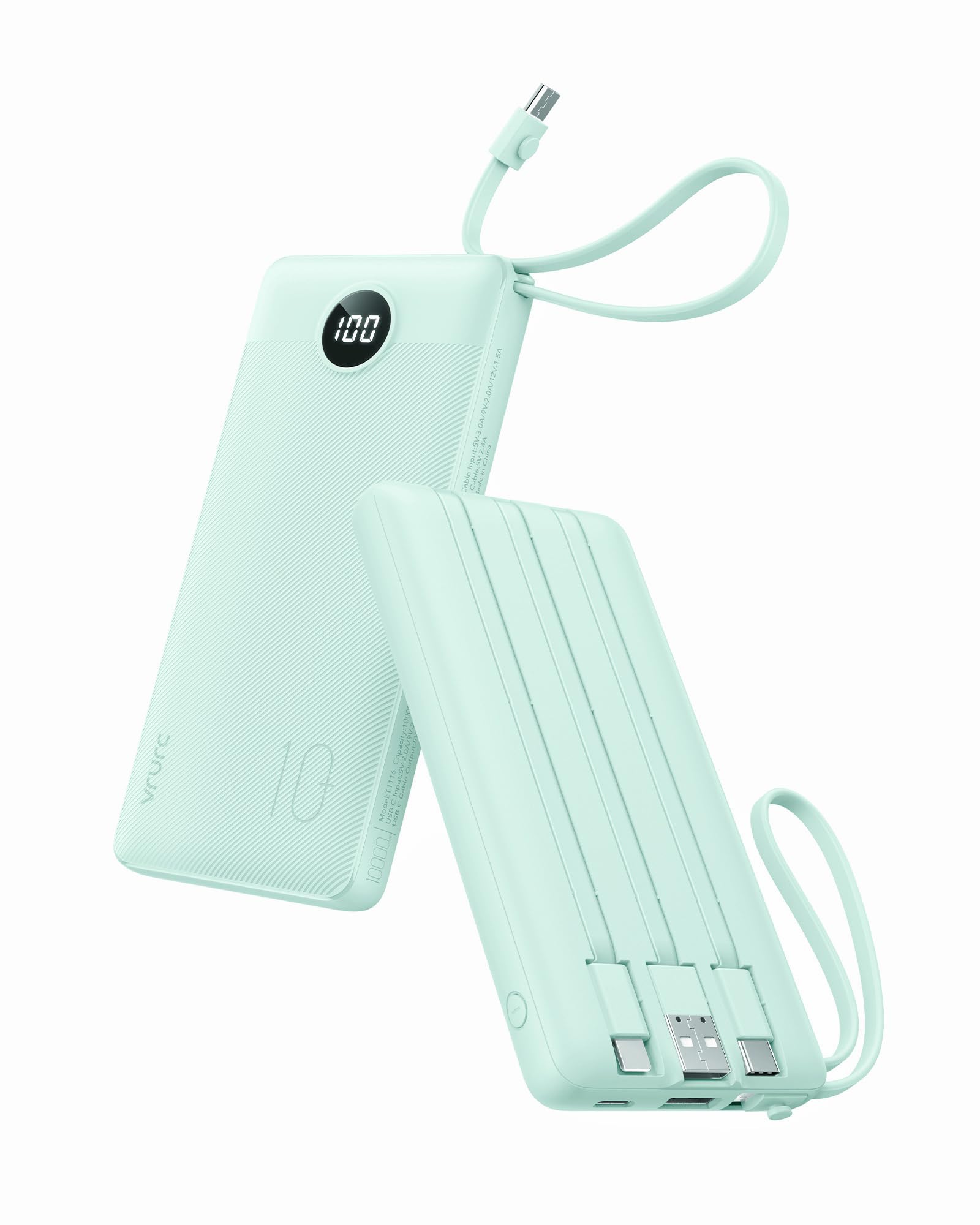 VRURC Portable Charger with Built-in Cables, 10000mAh Power Bank 🍁 All In One Marketplace Canada