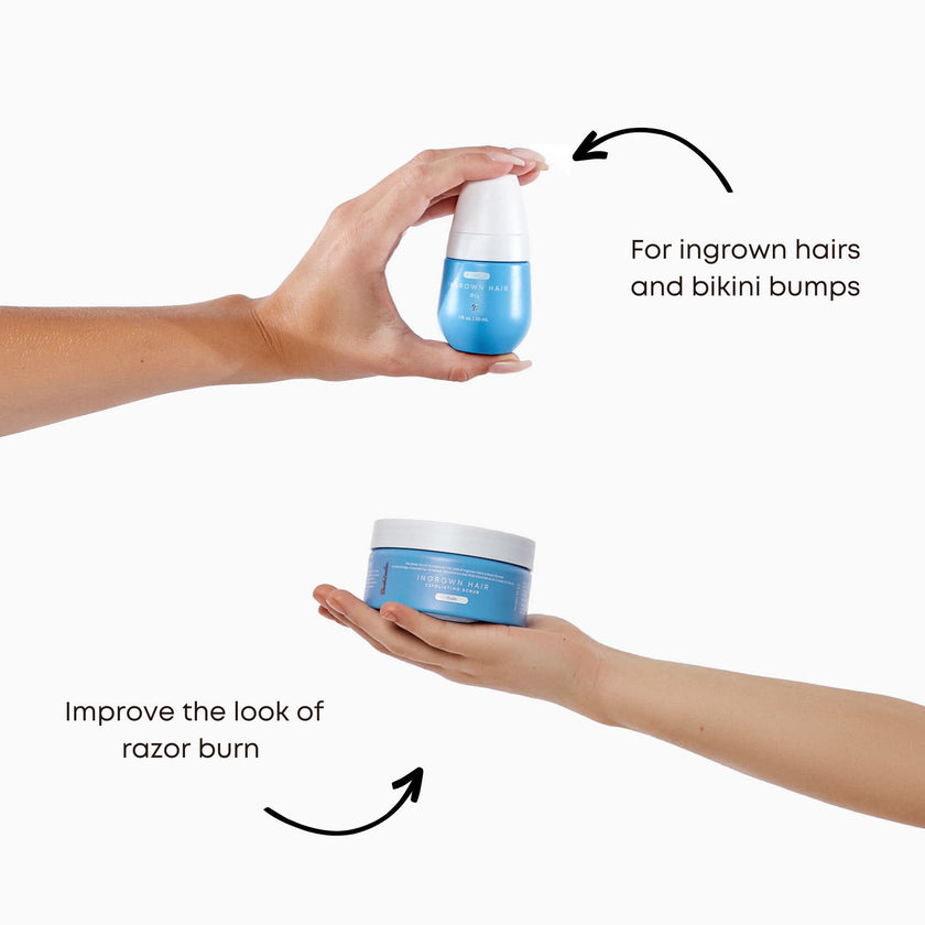 Bushbalm Ingrown Hair and Razor Bumps 2 Step Routine - Moisturize and Soothe - Nude Ingrown Hair Oil (30 ml), Nude Exfoliating Scrub (236 ml) - Nude - Valued at $49 🍁 All In One Marketplace Canada