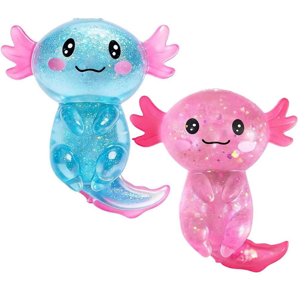2Pcs Axolotl Squishy, Axolotls Design Squeeze Stress Ball, Axolotls Balls Sensory Stress for Party Favors Birthday Gift 🍁 All In One Marketplace Canada