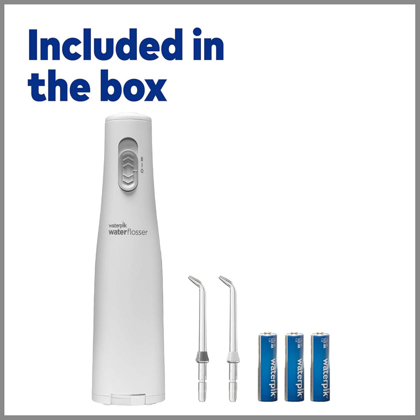Waterpik Cordless Express Water Flosser, Battery Operated & Portable for Travel & Home, CDA Validated, Waterproof for Shower Use, White WF-02, Packaging May Vary 🍁 All In One Marketplace Canada