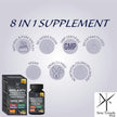 8-in-1 Shilajit Himalayan Organic Supplement with Shilajit 9000, Ashwagandha 2000MG, Rhodiola Rosea 1000MG, Panax Ginseng 1500MG, Cordyceps Mushroom 500MG, Gingko Biloba 500MG, Stinging Nettle 250MG, Turmeric (15,250 MG - 90 Caps)