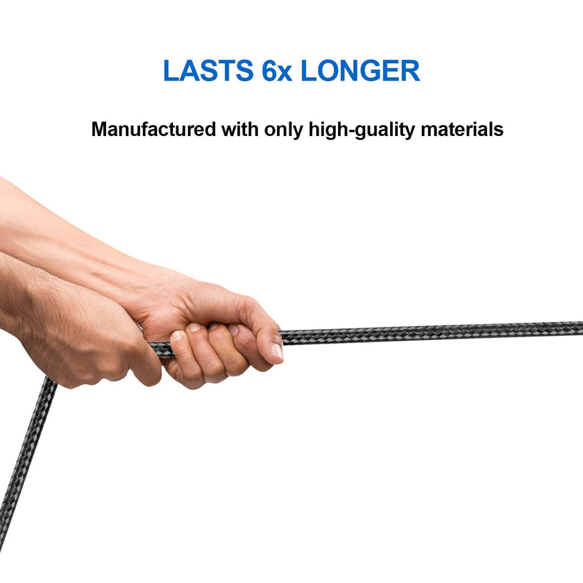 CUGUNU iPhone Charger, 5 Pack 3/3/6/6/10FT Apple MFi Certified USB Lightning Cable Nylon Braided Fast Charging Cord Compatible for iPhone 14/13/12/11/X/Max/8/7/6/5/SE/Plus/iPad - Black 🍁 All In One Marketplace Canada