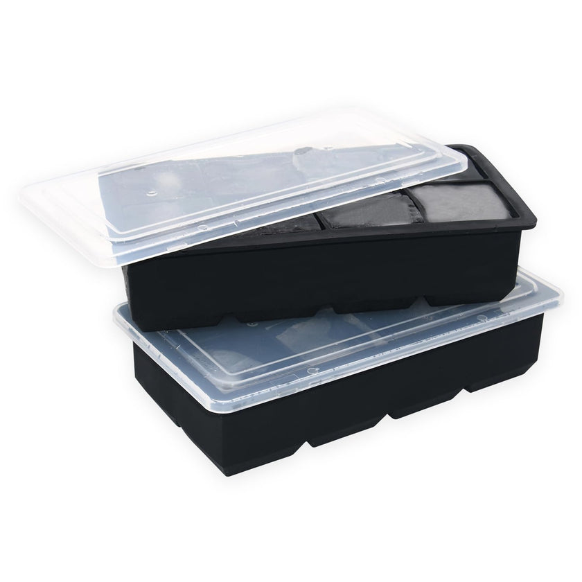 Bangp Large Ice Cube Tray for Whiskey,2 Pack Stackable Big Ice Cube Molds Make 16 Big Whiskey Ice Cubes,Easy Release Square Ice Cube Maker for Cocktails,Whiskey,Soups and Frozen Treats 🍁 All In One Marketplace Canada
