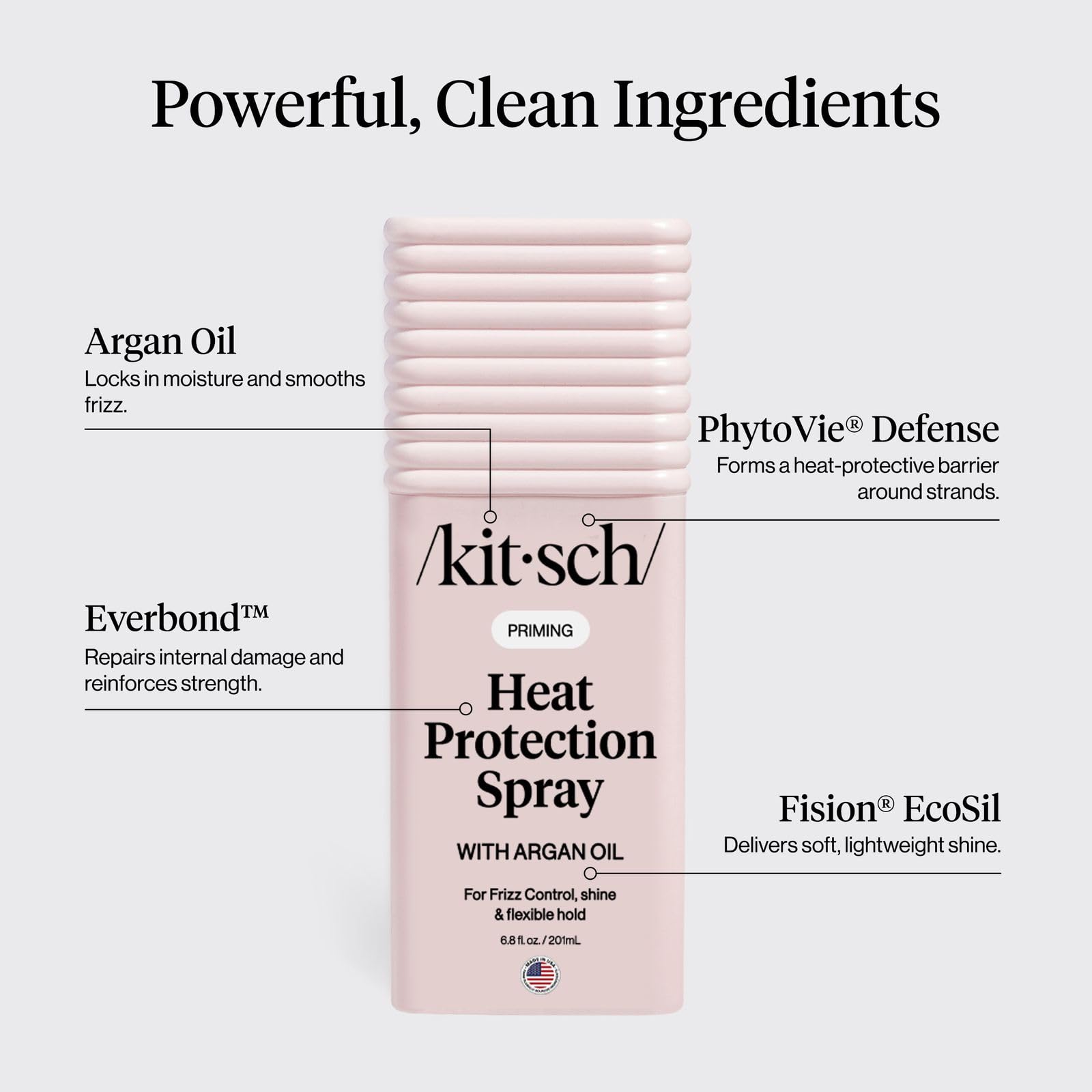 Kitsch Heat Protection Spray for Hair – Heat Protectant for Hair with Argan Oil – Styling Hair Spray for Frizz Control, Shine & Damage Protection – Protects Strands | Ideal Gifts for Women – 201ml 🍁 All In One Marketplace Canada