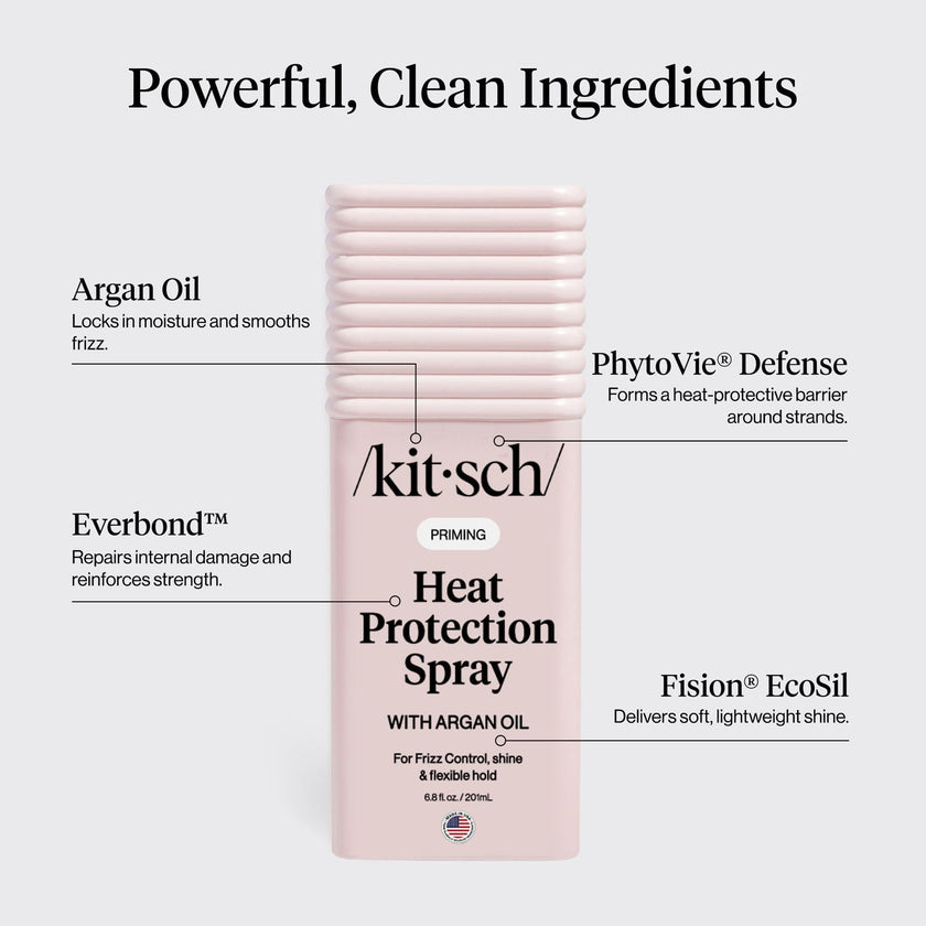 Kitsch Heat Protection Spray for Hair – Heat Protectant for Hair with Argan Oil – Styling Hair Spray for Frizz Control, Shine & Damage Protection – Protects Strands | Ideal Gifts for Women – 201ml 🍁 All In One Marketplace Canada