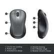 Logitech M310 Wireless Mouse, 2.4 GHz with USB Nano Receiver, 1000 DPI Optical Tracking, 18 Month Battery, Ambidextrous, Compatible with PC, Mac, Laptop, Chromebook - Silver 🍁 All In One Marketplace Canada