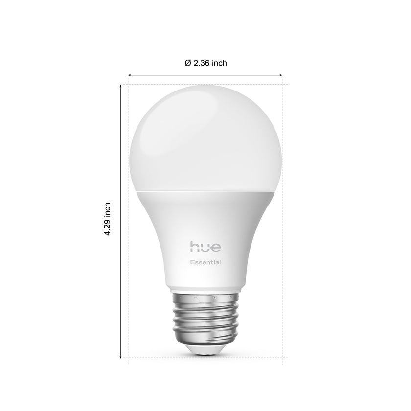 Philips Hue Essential Smart LED A19 Bulb, White and Color Ambiance, E26 Base, 8.8W, 2200K-6500K, 800 Lumens, Dimmable, Works with Alexa, Google Assistant, and Apple Home, 3 Pack 🍁 All In One Marketplace Canada