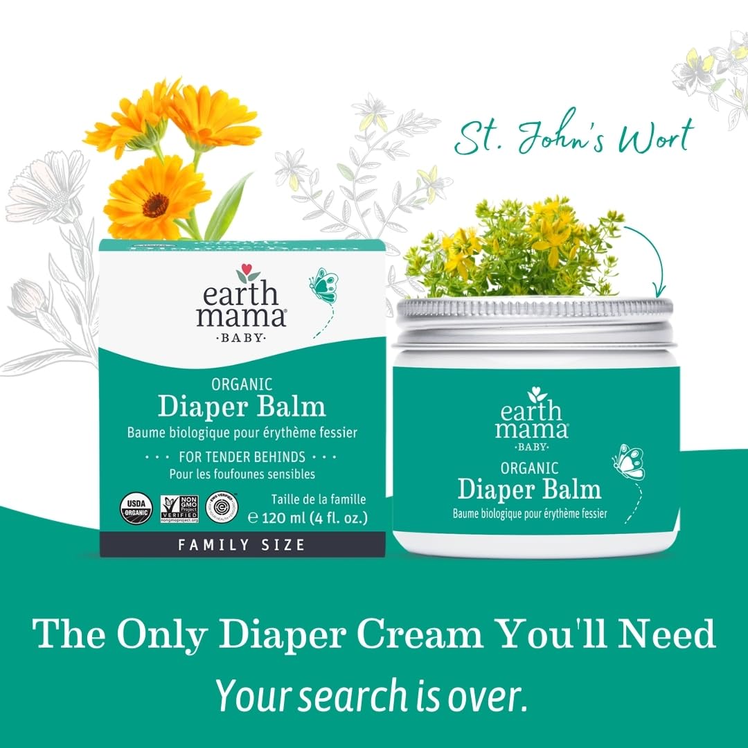 Earth Mama Organic Baby Diaper Balm, 120ml 🍁 All In One Marketplace Canada
