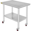 VEVOR 36x24x33.5 inch Stainless Steel Work Table with Wheels Prep Table with casters Heavy Duty Work Table for Commercial Kitchen Restaurant Business Garage 350 lb Capacity 🍁 All In One Marketplace Canada
