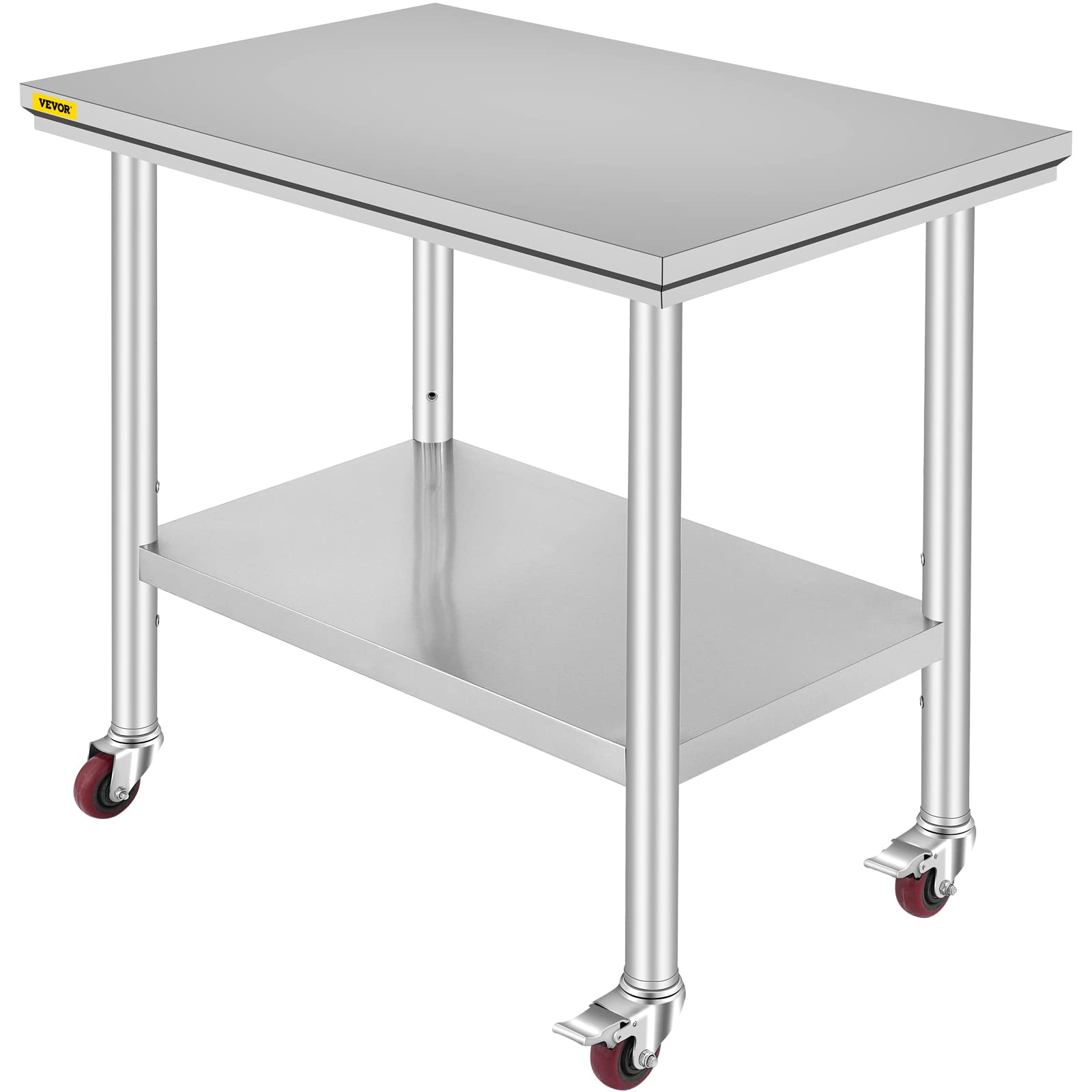 VEVOR 36x24x33.5 inch Stainless Steel Work Table with Wheels Prep Table with casters Heavy Duty Work Table for Commercial Kitchen Restaurant Business Garage 350 lb Capacity 🍁 All In One Marketplace Canada