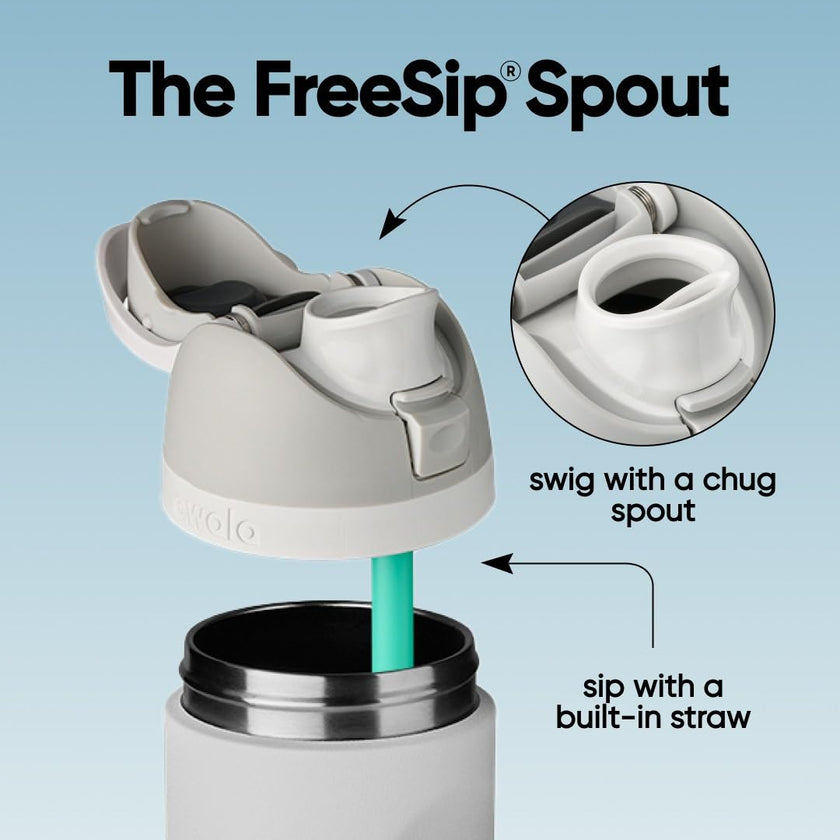 Owala FreeSip Insulated Stainless Steel Water Bottle with Straw for Sports and Travel, BPA-Free, 24-oz, Blue/Teal (Denim) 🍁 All In One Marketplace Canada