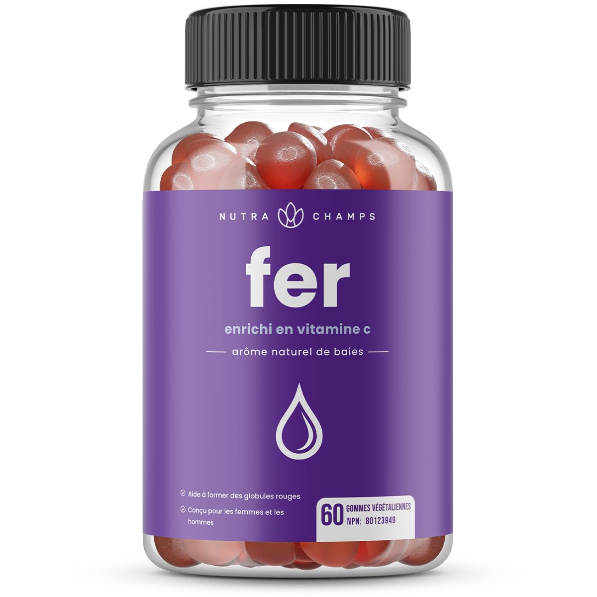 Iron Gummies with Vitamin C | 10mg Iron Per Gummy | Iron Supplements for Women & Men | Vegan Gummies | Blood Cell Formation Support | Energy, Focus, Immune Support | Vegan & Non-GMO (1) 🍁 All In One Marketplace Canada